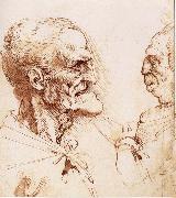 LEONARDO da Vinci Portrats of two men oil painting